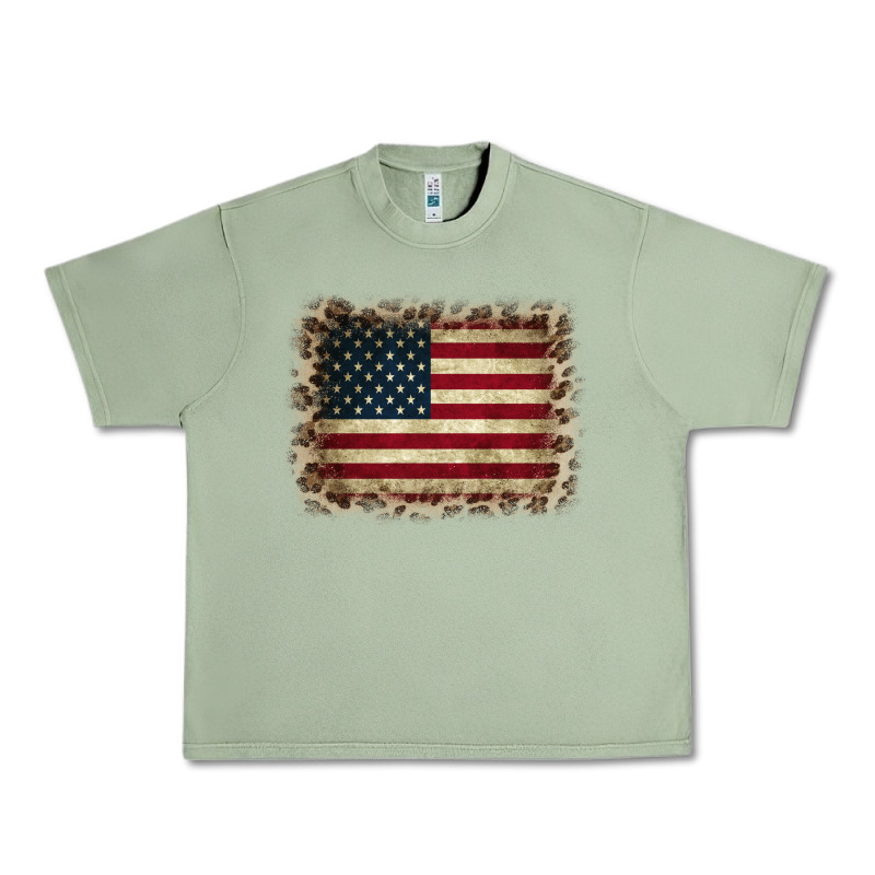 America Flag And Leopard Urban Heavy Tee by CowCowDesign | Teevron