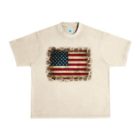 Sandshell America Flag and Leopard Urban Heavy Tee - CowCowDesign