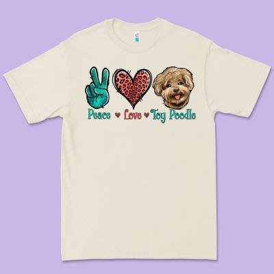 Peace Love Toy Poodle Premium Tee Designed By Jasminsmagicworld