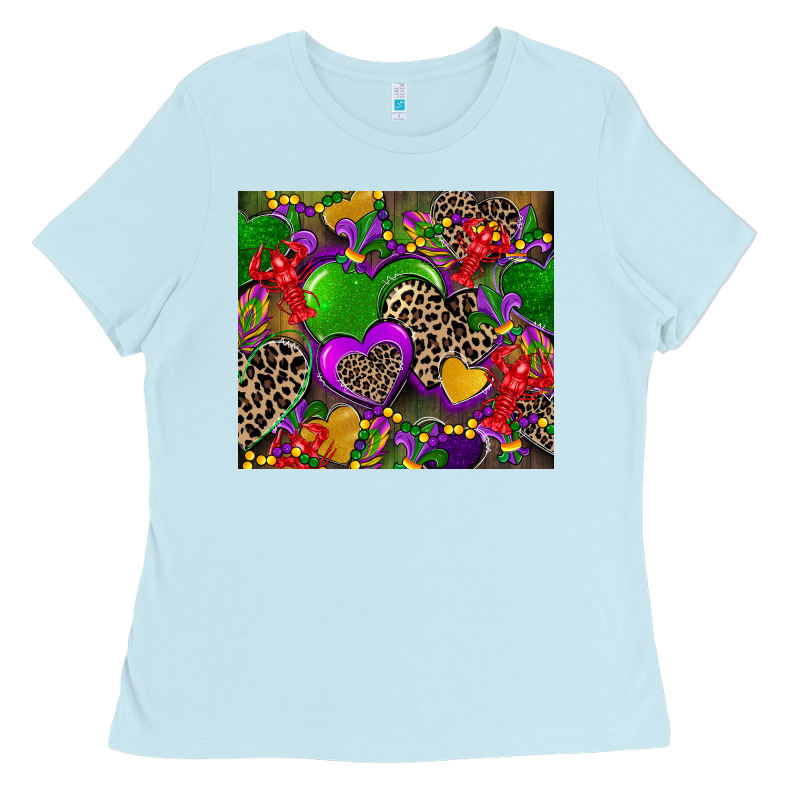 Mardi Gras Hearts Ladies Tee by CowGirlArtShop | Teevron