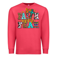 Cardinal faith over fear with cross and sunflowers Premium Sweatshirt - AdoDesignShop