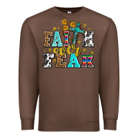Chestnut faith over fear with cross and sunflowers Premium Sweatshirt - AdoDesignShop