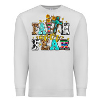 Dove Grey faith over fear with cross and sunflowers Premium Sweatshirt - AdoDesignShop
