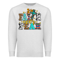 Oatmeal Heather faith over fear with cross and sunflowers Premium Sweatshirt - AdoDesignShop