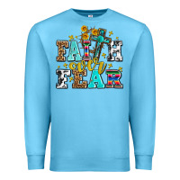 Ocean Blue faith over fear with cross and sunflowers Premium Sweatshirt - AdoDesignShop
