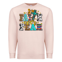 Pale Pink faith over fear with cross and sunflowers Premium Sweatshirt - AdoDesignShop