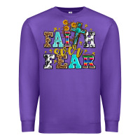 Purple faith over fear with cross and sunflowers Premium Sweatshirt - AdoDesignShop