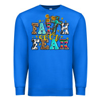 True Royal faith over fear with cross and sunflowers Premium Sweatshirt - AdoDesignShop