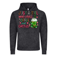 Vintage Black Just A Girl Who Loves Coffee And Cactus Frappe Vintage Hoodie - FaDigitalArtStudio