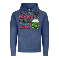 Vintage Denim Just A Girl Who Loves Coffee And Cactus Frappe Vintage Hoodie - FaDigitalArtStudio