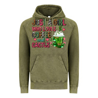 Vintage Olive Just A Girl Who Loves Coffee And Cactus Frappe Vintage Hoodie - FaDigitalArtStudio