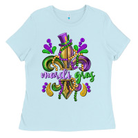 Baby Blue mardi gras fleur de lis Ladies Tee - CowGirlArtShop