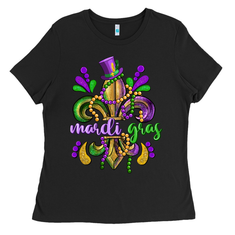 Mardi Gras Fleur De Lis Ladies Tee by CowGirlArtShop | Teevron