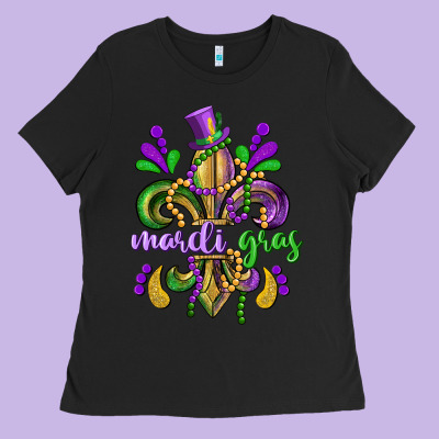 Mardi Gras Fleur De Lis Ladies Tee Designed By Cowgirlartshop