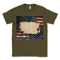 Army Green American flag add your text Classic Tee - CowGirlArtShop
