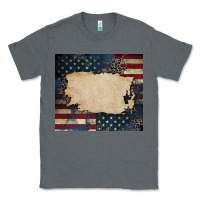 Charcoal Heather American flag add your text Classic Tee - CowGirlArtShop