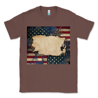 Chestnut American flag add your text Classic Tee - CowGirlArtShop