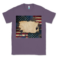 Lavender American flag add your text Classic Tee - CowGirlArtShop