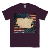 Plum American flag add your text Classic Tee - CowGirlArtShop