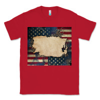 Red American flag add your text Classic Tee - CowGirlArtShop