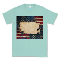 Seafoam American flag add your text Classic Tee - CowGirlArtShop
