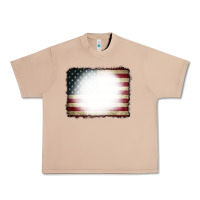 Burro American Flag Bleach Effect Urban Heavy Tee - CowCowDesign