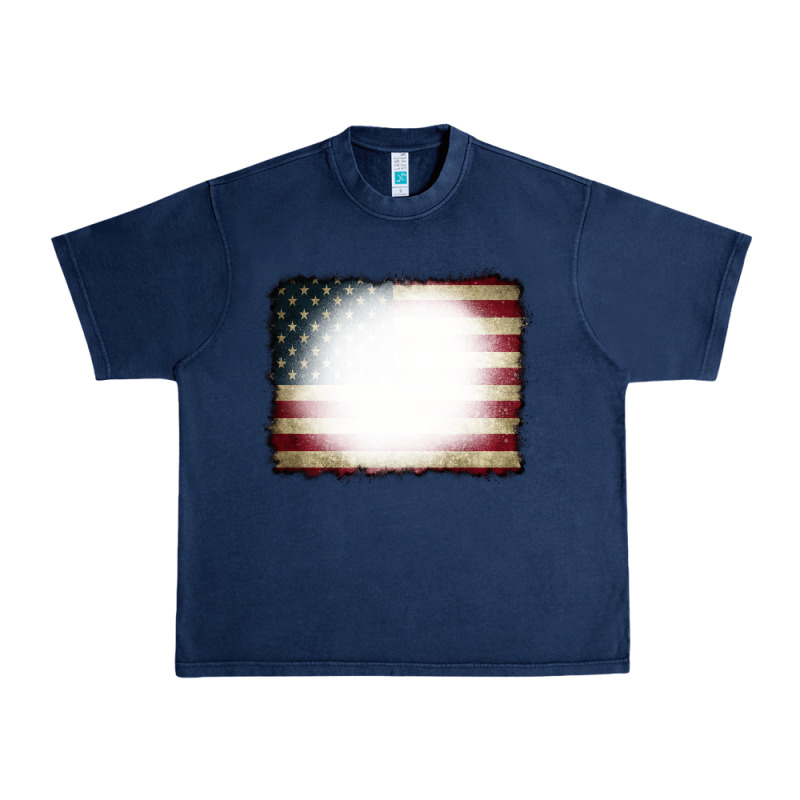 American Flag Bleach Effect Urban Heavy Tee by CowCowDesign | Teevron
