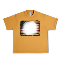 Peanut Butter American Flag Bleach Effect Urban Heavy Tee - CowCowDesign