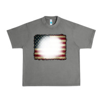 Tornado American Flag Bleach Effect Urban Heavy Tee - CowCowDesign