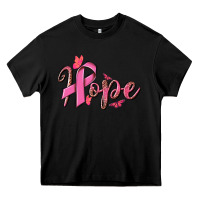 Black hope breast cancer Heavy Core Tee - NancyCooperArtShop