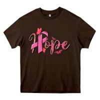 Chocolate Brown hope breast cancer Heavy Core Tee - NancyCooperArtShop