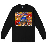 Black Fourth Of July Truck Long Sleeve Tee - FaDigitalArtStudio