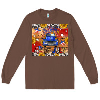 Chestnut Fourth Of July Truck Long Sleeve Tee - FaDigitalArtStudio