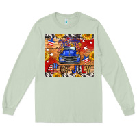 Matcha Fourth Of July Truck Long Sleeve Tee - FaDigitalArtStudio