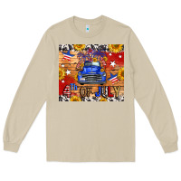 Mushroom Fourth Of July Truck Long Sleeve Tee - FaDigitalArtStudio
