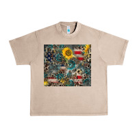 French Oak America Flag Leopard Gemstone Sunflower Urban Heavy Tee - CowCowDesign