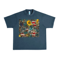 Midnight Navy America Flag Leopard Gemstone Sunflower Urban Heavy Tee - CowCowDesign