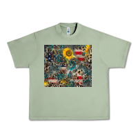 Oil Green America Flag Leopard Gemstone Sunflower Urban Heavy Tee - CowCowDesign