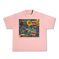 Salmon America Flag Leopard Gemstone Sunflower Urban Heavy Tee - CowCowDesign