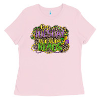 Bubblegum Pink on tuesday we wear beads Ladies Tee - CowGirlArtShop