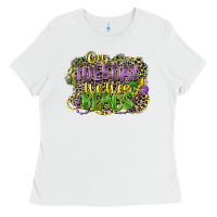 White on tuesday we wear beads Ladies Tee - CowGirlArtShop