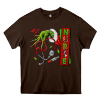 Chocolate Brown Christmas Character Heavy Core Tee - NancyCooperArtShop