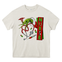 Cream Christmas Character Heavy Core Tee - NancyCooperArtShop