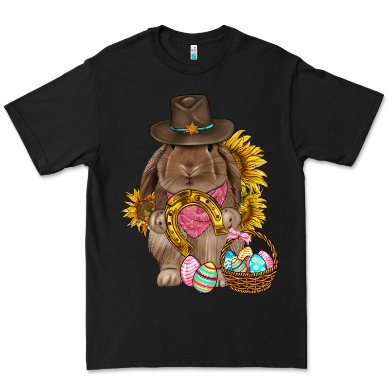 Western Rabbit With Sunflowers Easter Day Premium Tee by HowdyJamesFarm | Teevron