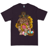 Plum Western Rabbit with sunflowers Easter Day Premium Tee - HowdyJamesFarm