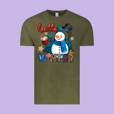 Hello Winter Vintage Tee Designed By Oliviacreatesart