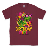 Burgundy 4th birthday girl t rex pink Classic Tee - CowGirlArtShop