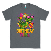 Charcoal Heather 4th birthday girl t rex pink Classic Tee - CowGirlArtShop