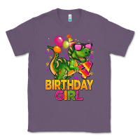 Lavender 4th birthday girl t rex pink Classic Tee - CowGirlArtShop
