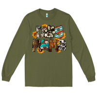 Army Green Dog Mama Mother's Day Long Sleeve Tee - FaDigitalArtStudio